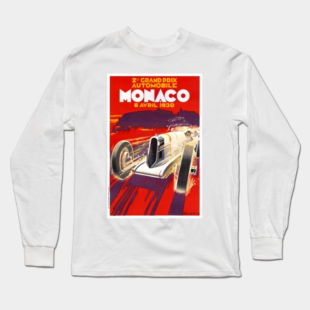 Vintage Travel Poster Monaco Grand Prix Long Sleeve T-Shirt by vintagetreasure